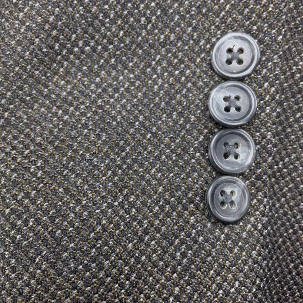 Pronto Uomo Blazer Men 42R Gray Tan‎ Career Lanificio Galtes Wool Italy VTG